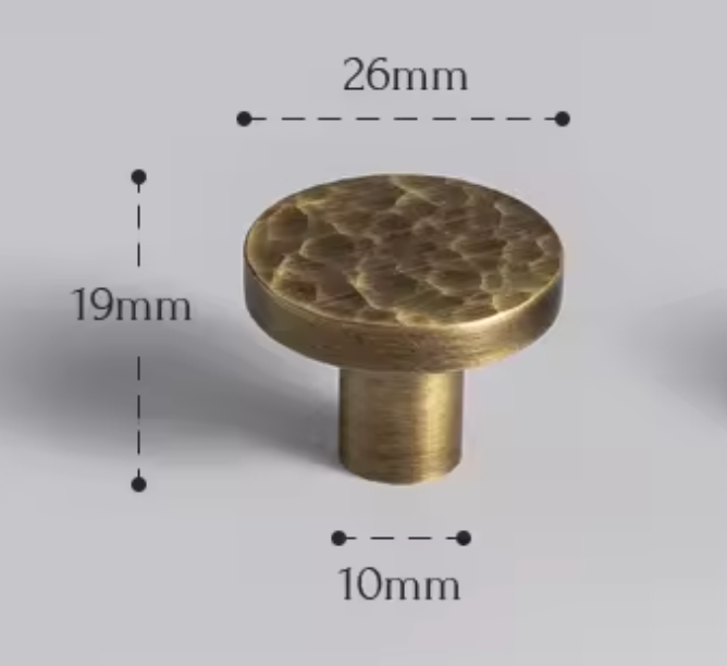 Cabinet Knobs Artisan Hand Hammered Collection Brushed Antique Brass