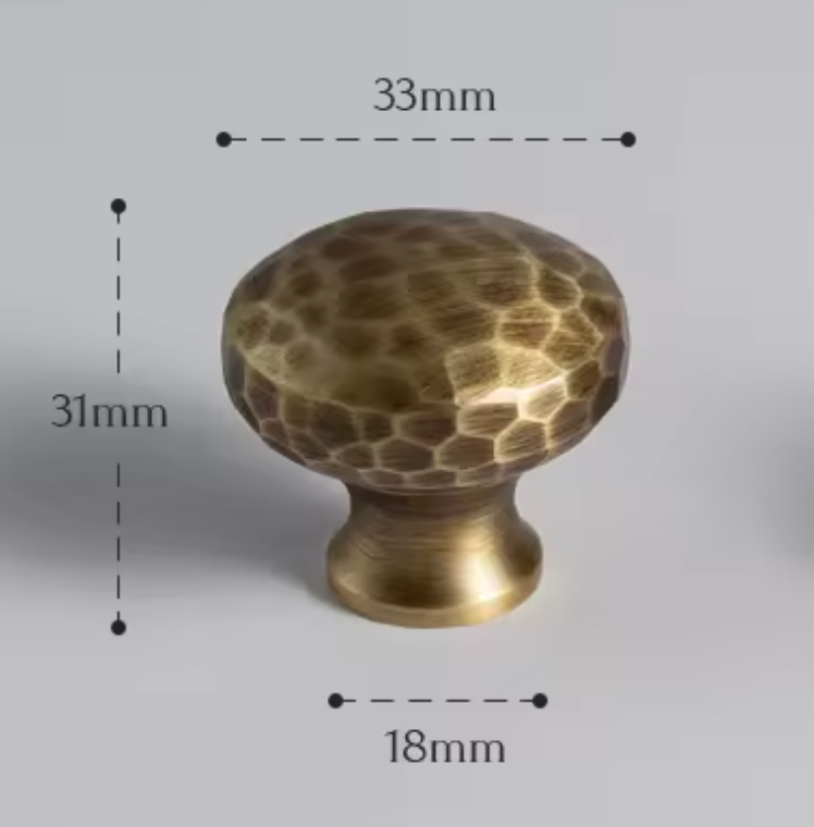 Cabinet Knobs Artisan Hand Hammered Collection Brushed Antique Brass