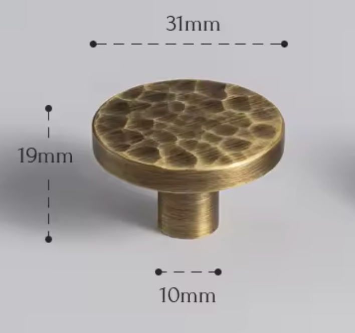 Cabinet Knobs Artisan Hand Hammered Collection Brushed Antique Brass