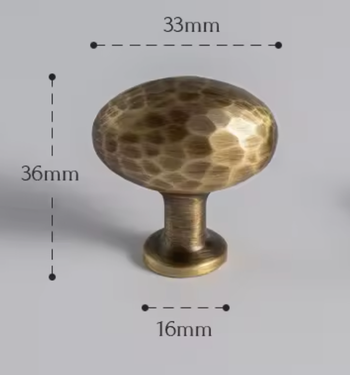 Cabinet Knobs Artisan Hand Hammered Collection Brushed Antique Brass