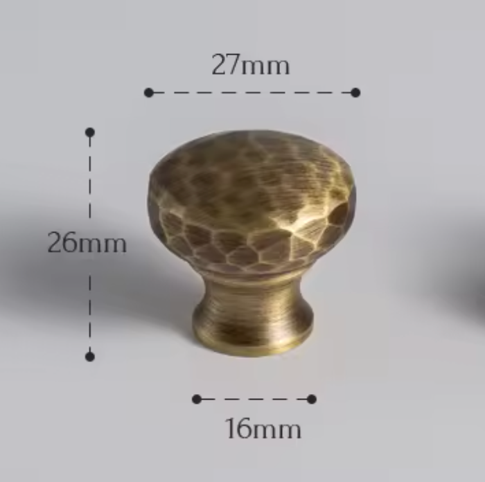 Cabinet Knobs Artisan Hand Hammered Collection Brushed Antique Brass