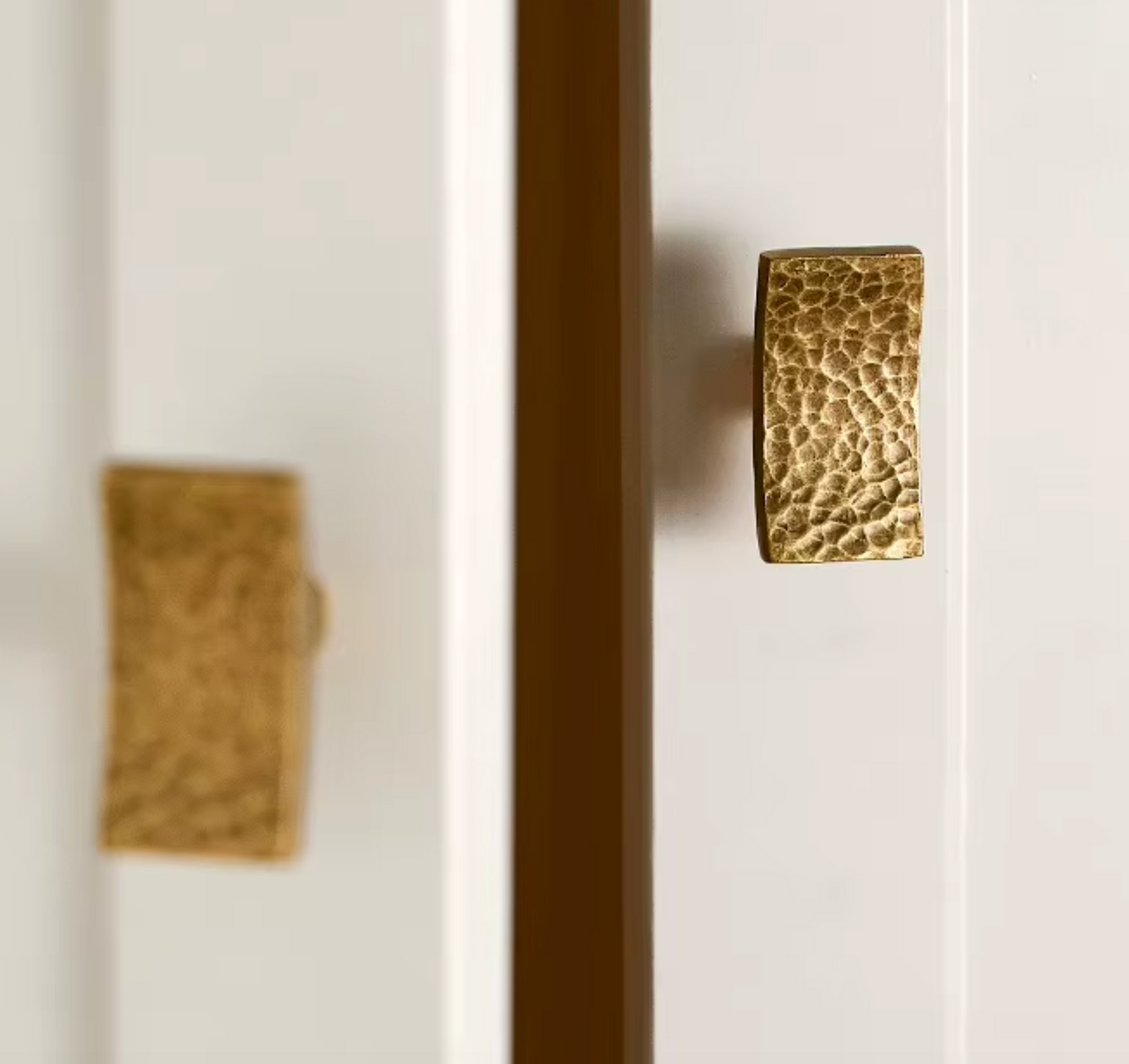 Cabinet Pull Handle Artisan Curved Hand Hammered Collection Antique Brass
