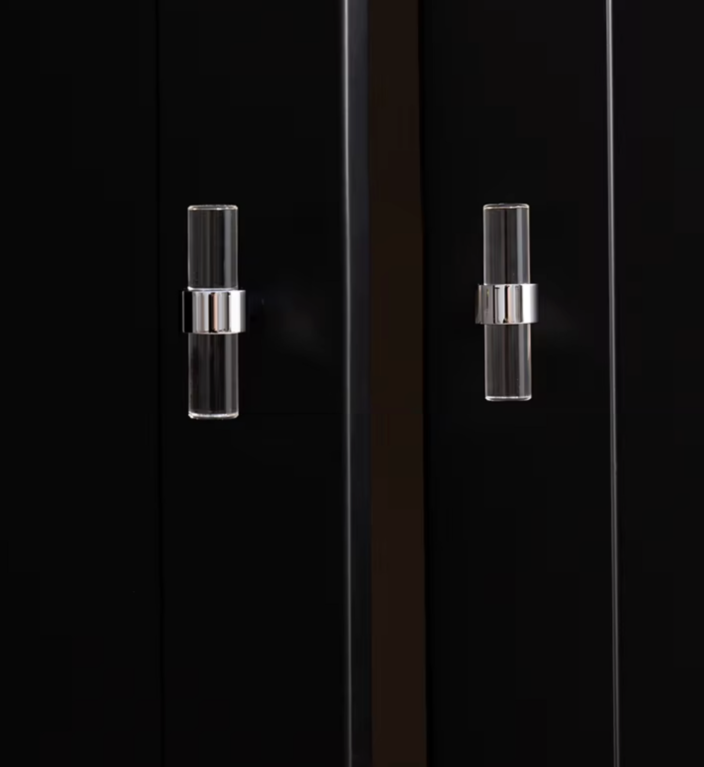 Cabinet Handle Lucent Collection Acrylic Clear With Chrome Ring