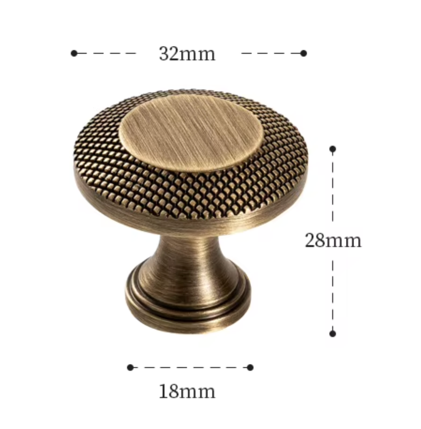 Cabinet Handles Regent Dot Collection Brushed Antique Brass