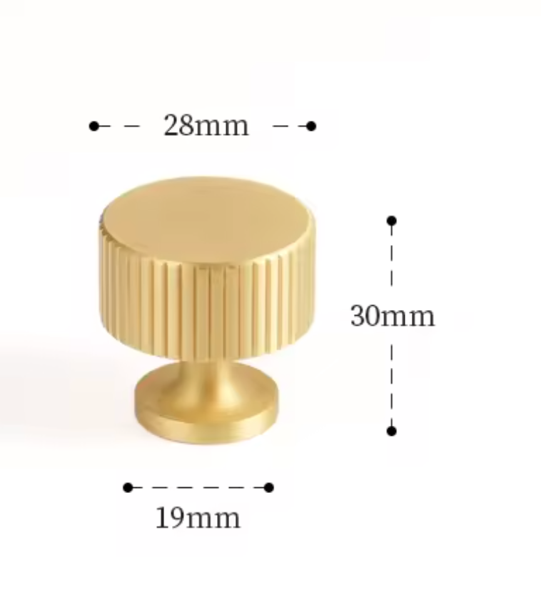 Cabinet Handle Knob Art-Deco Linear Collection Brushed Brass