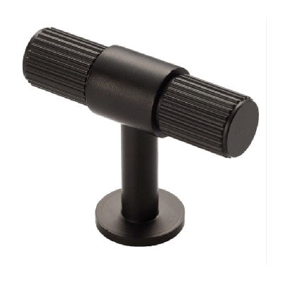 Carlisle-Brass-Fingertip-Lines-T-Bar-Cupboard-Knob-Matt-Black-FTD711MB