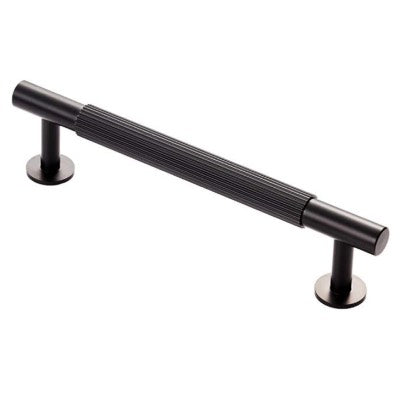 Carlisle Brass Cabinet T-Bar Fingertip Lines Handle Matt Black FTD710