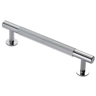 Carlisle Brass Cabinet T-Bar Fingertip Lines Handle Polished Chrome FTD710