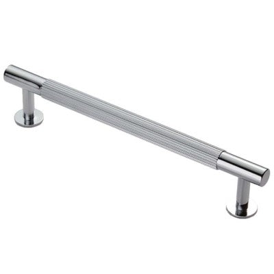 Carlisle Brass Cabinet T-Bar Fingertip Lines Handle Polished Chrome FTD710