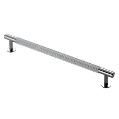 Carlisle Brass Cabinet T-Bar Fingertip Lines Handle Polished Chrome FTD710