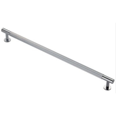 Carlisle Brass Cabinet T-Bar Fingertip Lines Handle Polished Chrome FTD710