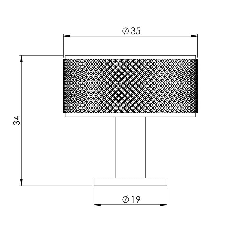 Carlisle Brass Knurled Radio Cabinet Knob Matt Black - FTD703MB