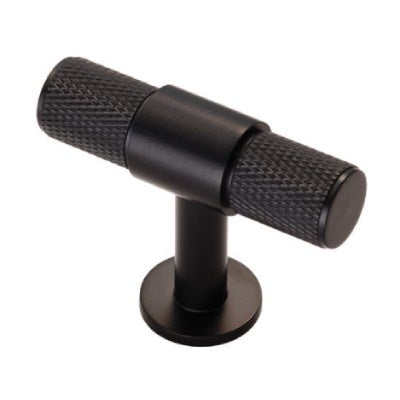 Carlisle Brass Knurled T-Bar Cabinet Knob Matt black - FTD701MB