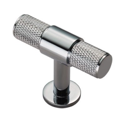 Carlisle Brass Knurled T-Bar Cabinet Knob Polished Chrome - FTD701CP