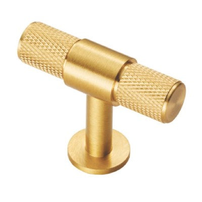 Carlisle Brass Knurled T-Bar Cabinet Knob Satin Brass - FTD701SB