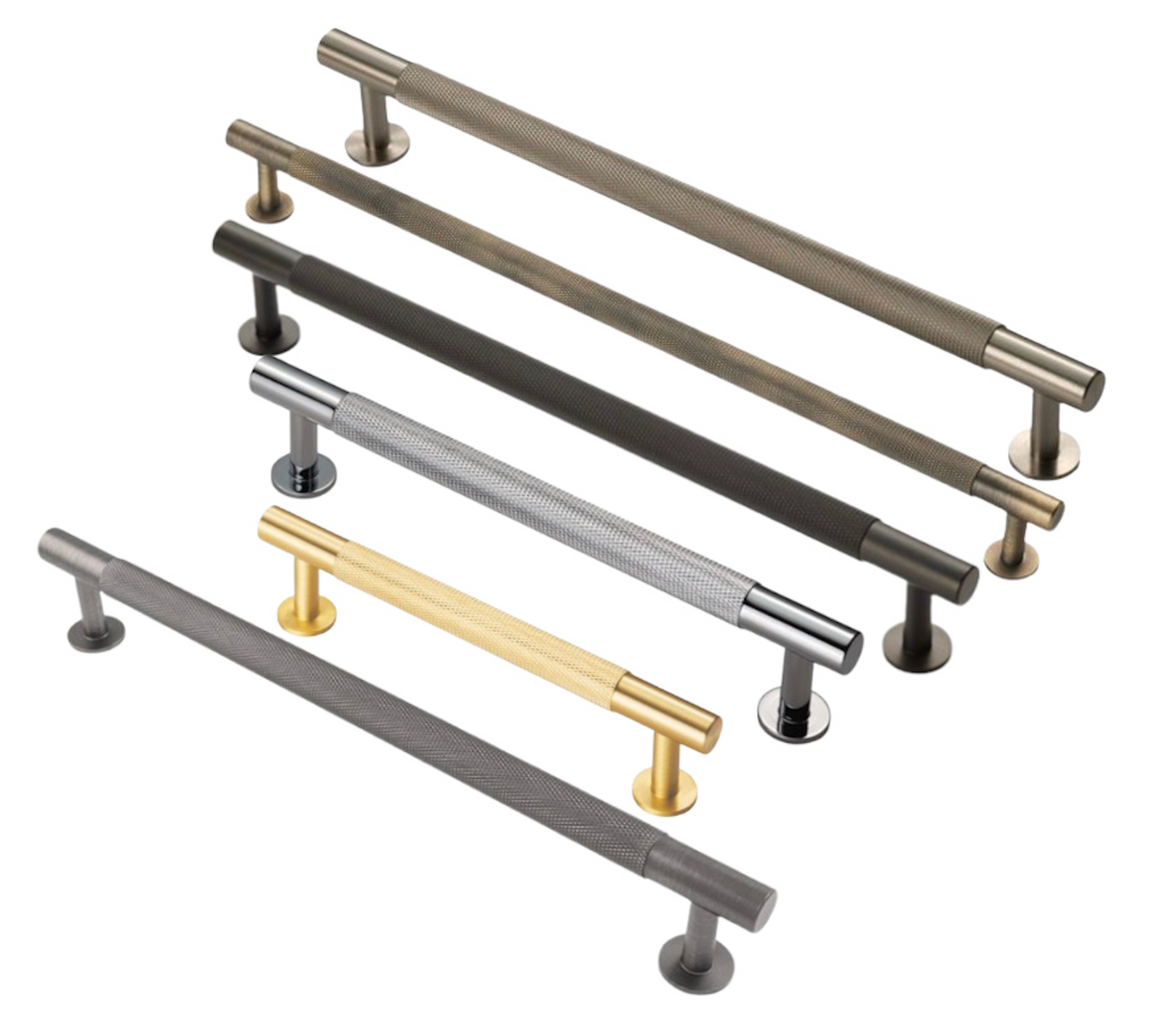 Carlisle Brass Cabinet T-Bar Knurled Pull Handle Polished Chrome FTD700