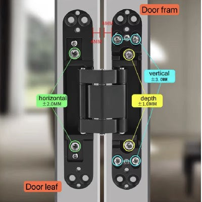 Concealed Adjustable Invisible Door Hinge 80kg