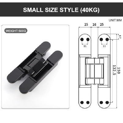 Concealed Adjustable Invisible Door Hinge 40kg