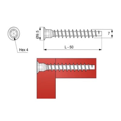 Confirmat-Connector-One-Piece-Furniture-for-O-5-mm-Drill-Hole-50mm-Hex