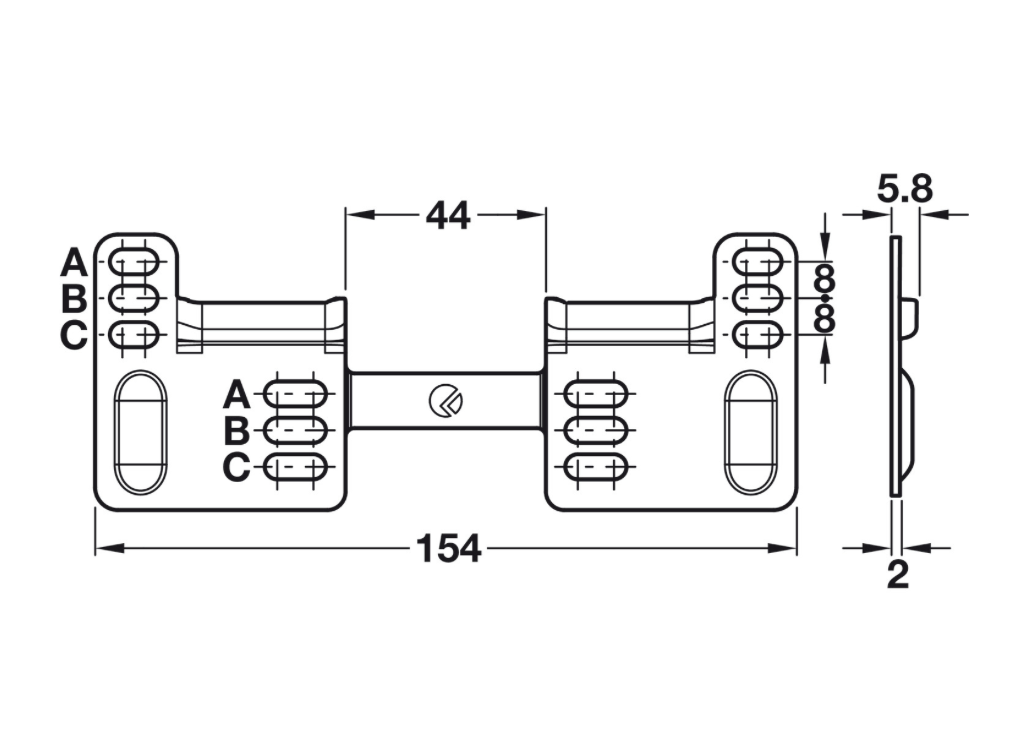 Double Wall Plate for Libra Cabinet Hangers WP2