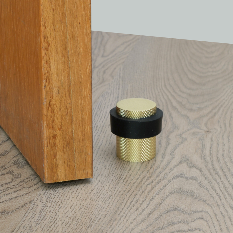 Eclipse Knurled Solid Stainless Rubber Buffer Floor Door Stops