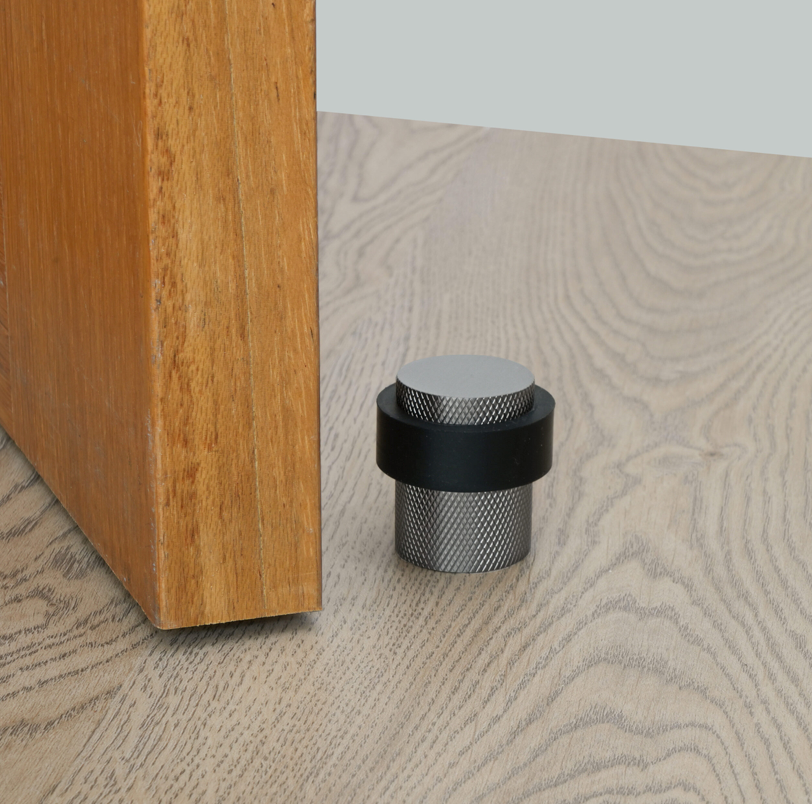 Eclipse Knurled Solid Stainless Rubber Buffer Floor Door Stops
