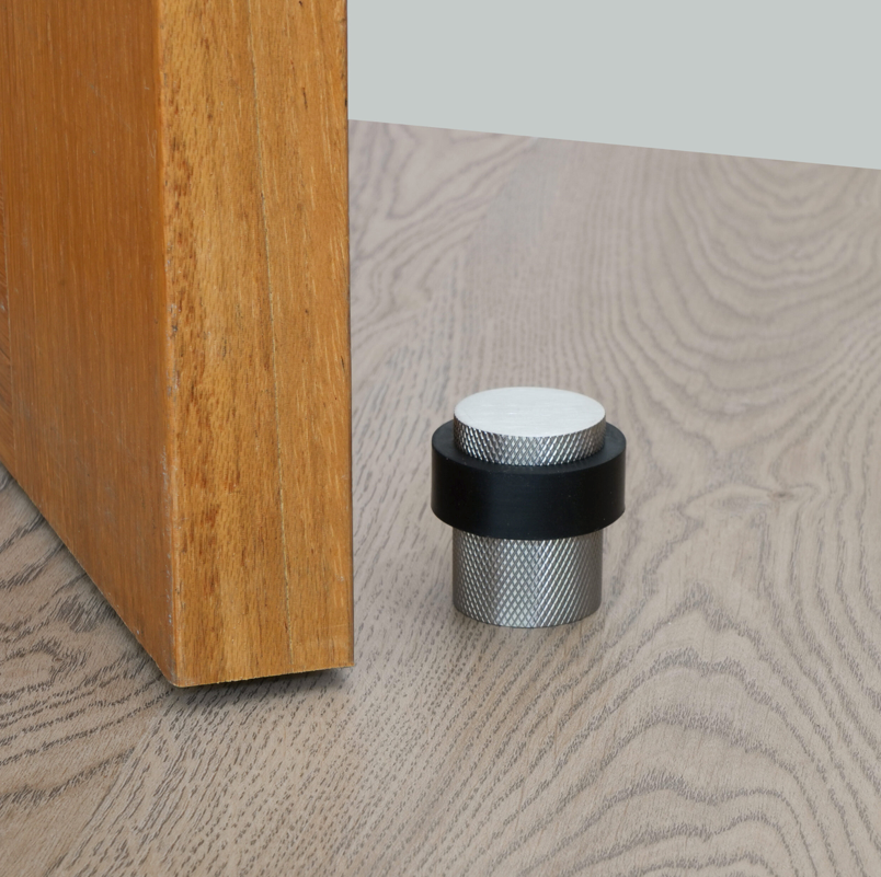 Eclipse Knurled Solid Stainless Rubber Buffer Floor Door Stops