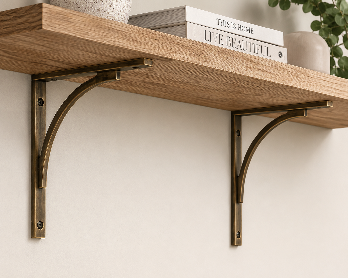 Alexander and Wilks Eden Solid Shelf Bracket Antique Brass
