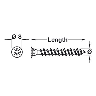 Furniture Black Carcass Screw