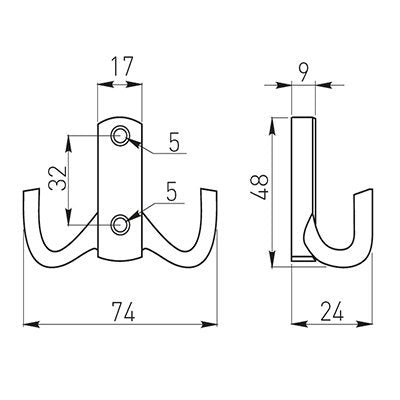 GTV-Coat-Hanger-chrome-Hook-Double-hook-WZ-K23-E1