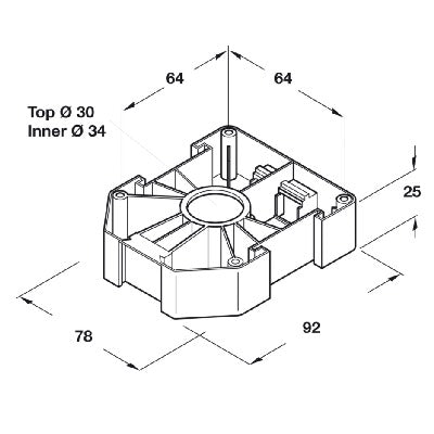 Hafele-AXILO-78-Plinth-Foot-Top-Section-Screw-Fixing