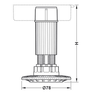 Hafele-AXILO-78-Plinth-System-FOOT-and-SHAFT-Section-adjustable-53-193mm