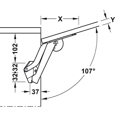 Hafele-Free-Space-PushtoOpen-Door-Flap-Fitting