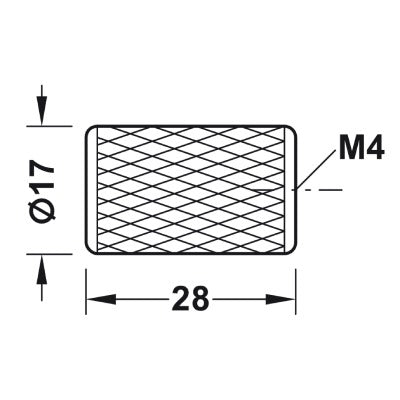 Hafele-Graf-Knurled-Round-Cylinder-Knob