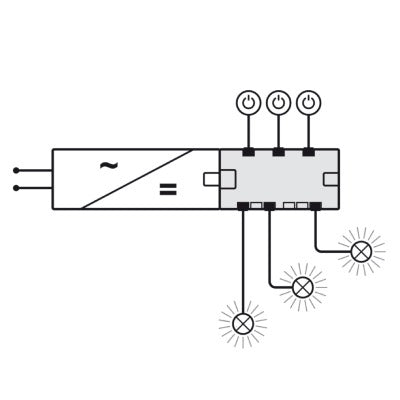 Hafele-Loox5-Distributor-Box-to-Box-6-Way-Multi-Switching-12V-drivers-and-lights