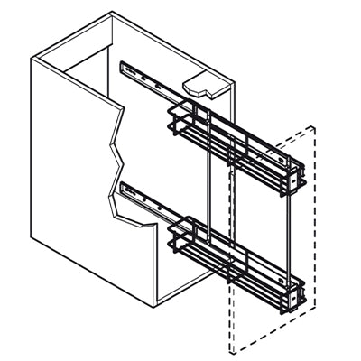 Hafele-Pull-Out-Chrome-Storage-Unit-150-mm-Two-Tier