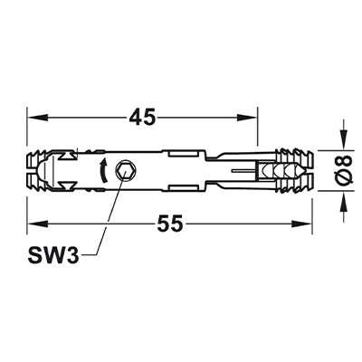 Hafele-ixConnect-SC-8-60-Spreading-Connector