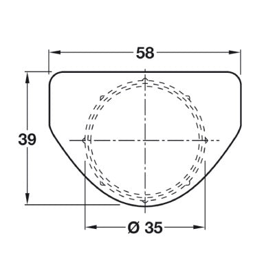 Hinge Hole Cover Cap-Wing 35mm Plastic Blanking Plate