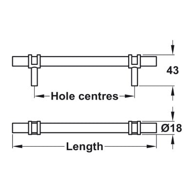 Hafele Barchester Knurled Pull Cupboard Handle Satin Nickel