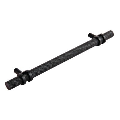 Hafele Barchester Knurled Pull Cupboard Handle Matt Black
