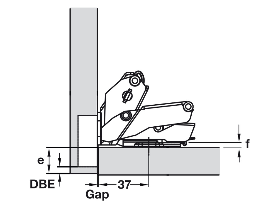 Hafele Metalla 310 Soft Close 155° Full Overlay Cabinet Hinge