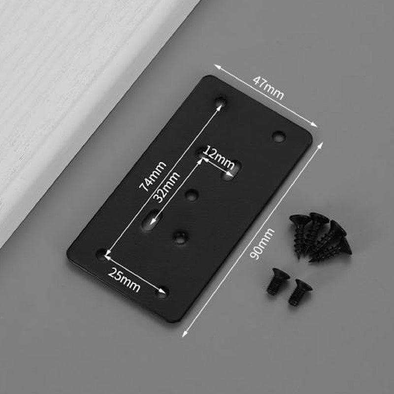 Hinge Repair Plate Black HRPSMB Mounting Plate Side