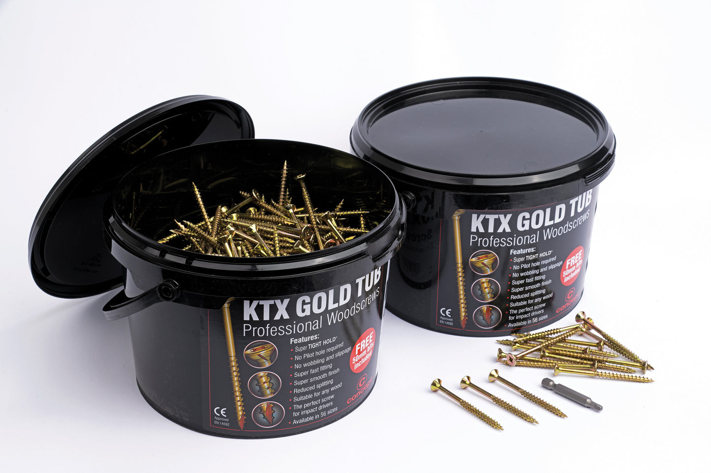 Wood Screws M3.5 Concept KTX Gold Premium Professional in Tubs