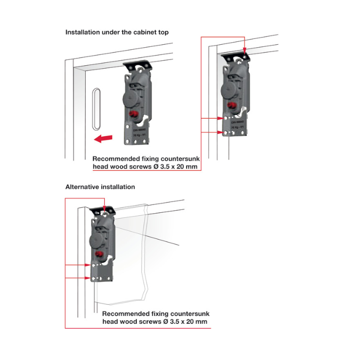 Libra Concealed Cabinet Hanger H1 Unhanded Fixing