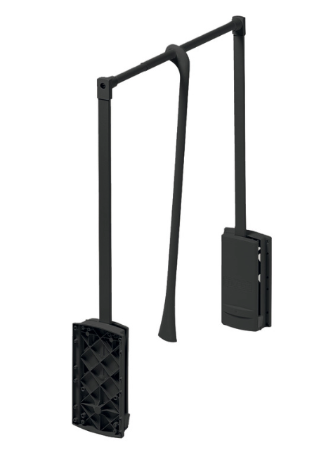 Medium Duty Pull Down Wardrobe Rail Lift Black