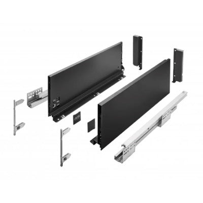 Metal Drawer Set High Black AxisPro Slim Box System C168mm