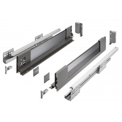 Metal Drawer Set Low AxisPro GLASS Slim Box System A86mm