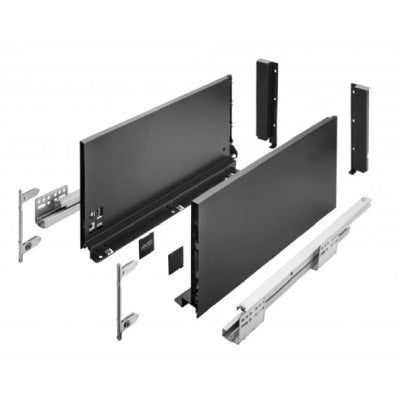 Metal Drawer Set Very High Black AxisPro Slim Box System D200mm