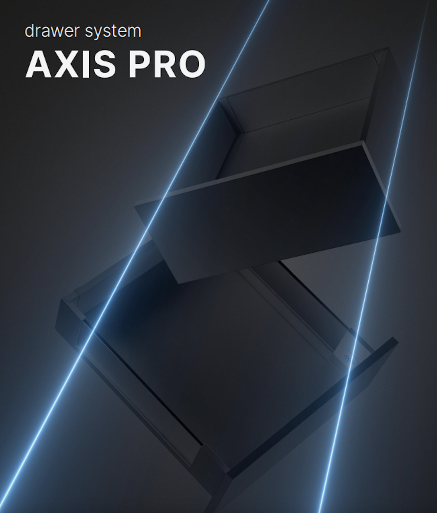 Metal Drawer Set Very High Black AxisPro Slim Box System D200mm