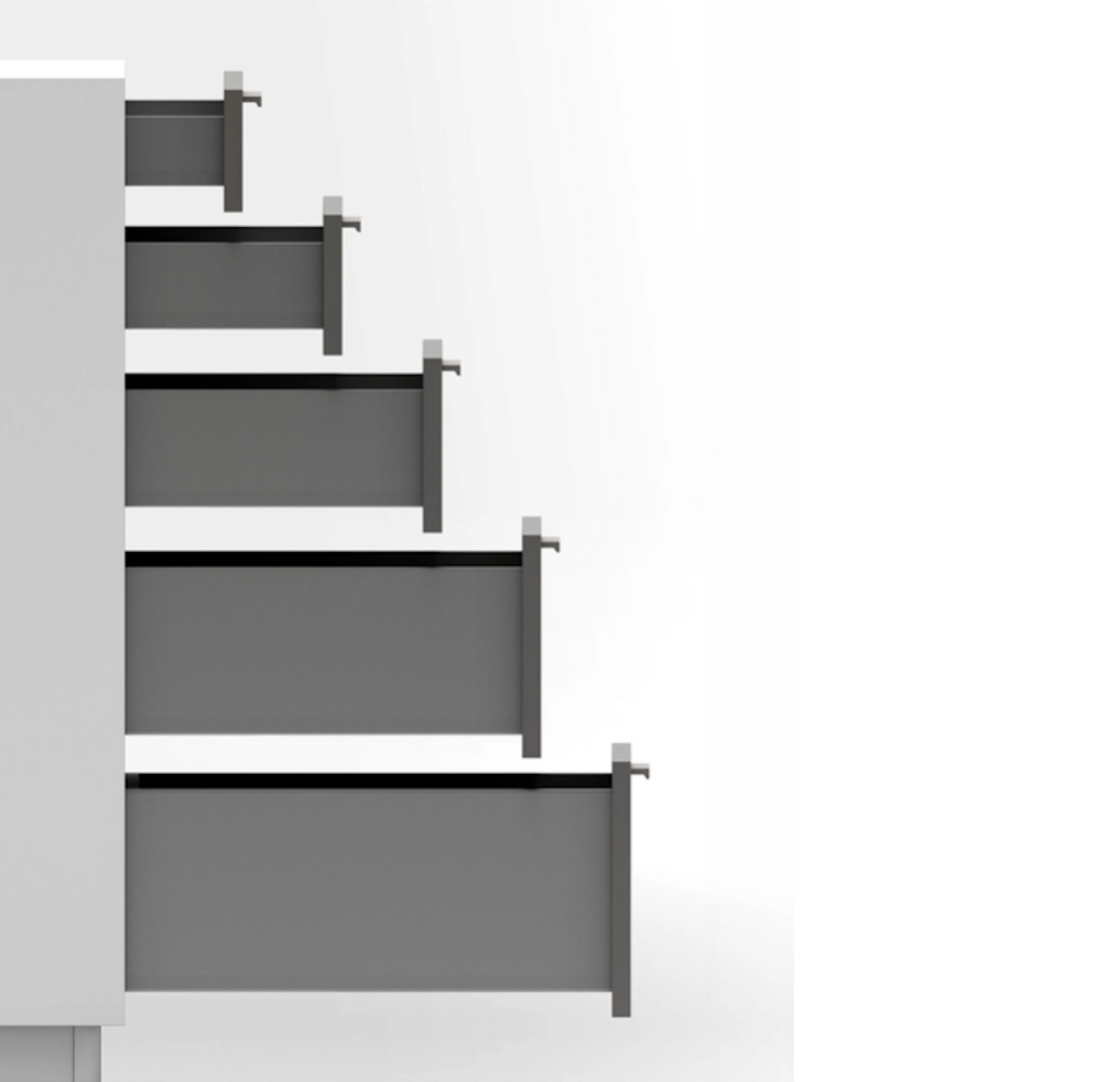 Metal Drawer Set Low AxisPro Slim Box System A86mm
